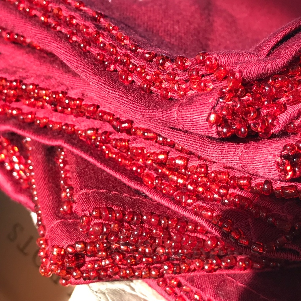 Cotton Beaded Cocktail Napkins Red NWT Set of 16 - Picture 8 of 11